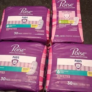 4 BN Packs Of  POISE PADS & Liners